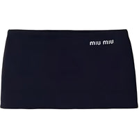 MIU MIU Logo Embroidered Mini Skirt