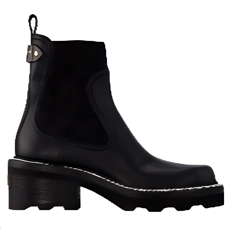 LOUIS VUITTON Beaubourg Ankle Short Chelsea Boots Women's Black
