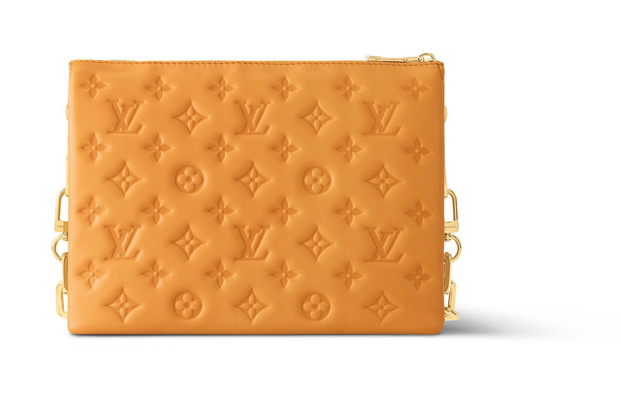 LOUIS VUITTON Coussin Sheepskin Shoulder Bag Crossbody Bag Small Size Women's Orange