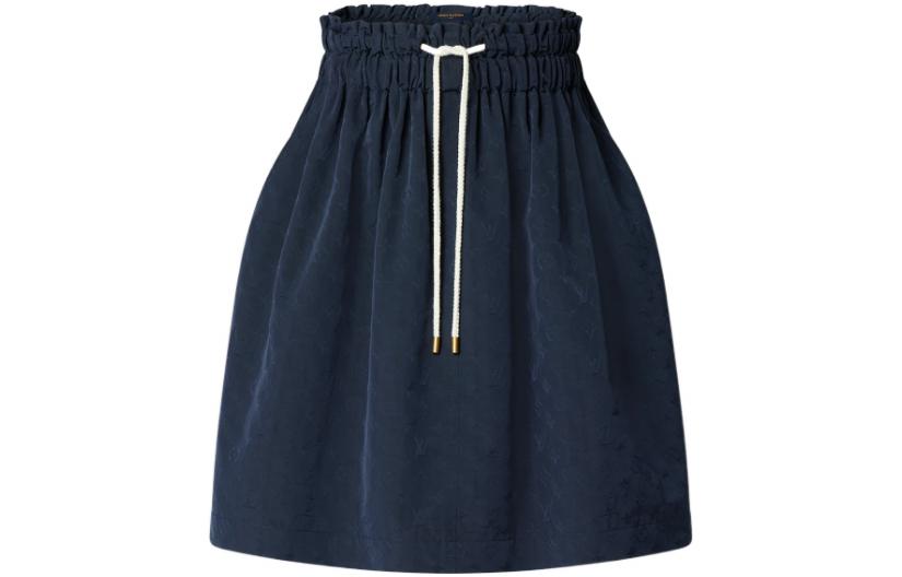LOUIS VUITTON Casual Long Skirt Women's Navy Blue