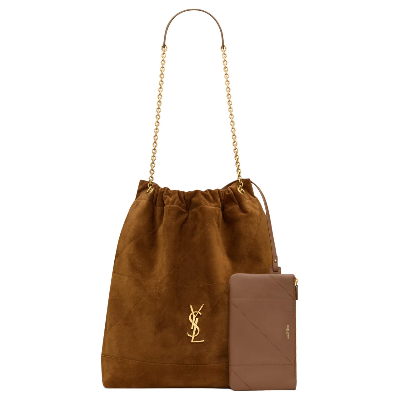 SAINT LAURENT Jamie Calfskin Shoulder Bag Tubas Women's Caramel