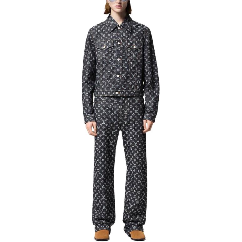 LOUIS VUITTON 1AGHUN Monogram Jacquard Denim Jacket
