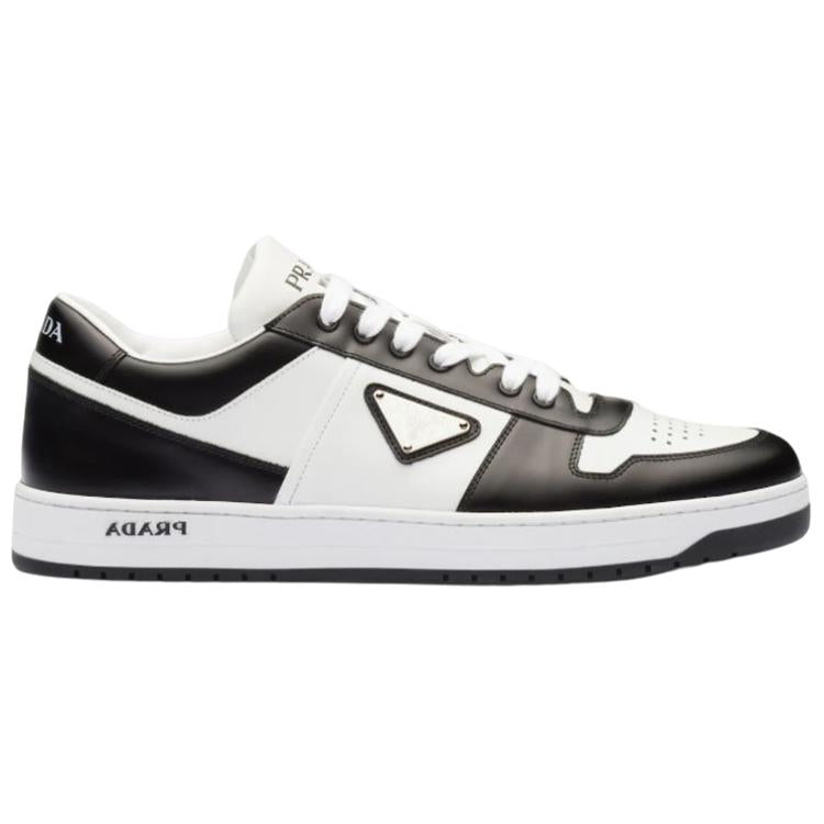 PRADA Downtown Low Top Sneakers Leather White Black
