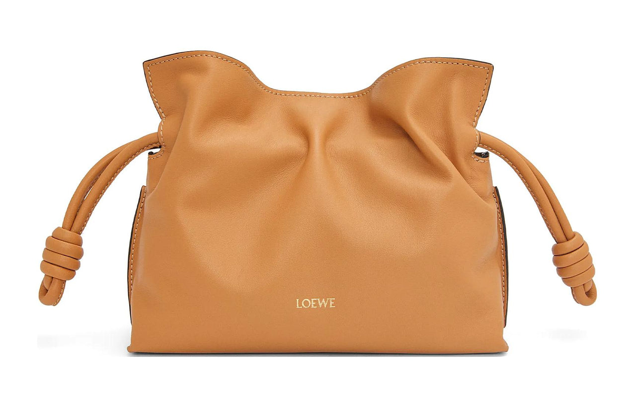 LOEWE Flamenco Nappa Cow Leather Shoulder Bag Crossbody Bag Clutches Mini Women's Warm Sand Yellow