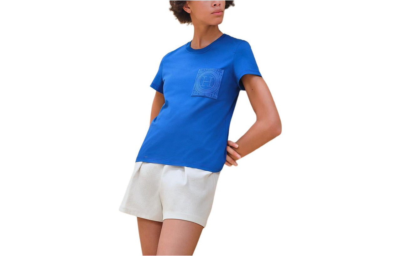 HERMES T-Shirt Women's Deep Sea Blue