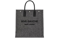 SAINT LAURENT Rive Gauche Felt Patchwork Vertical Tote Bag Shopping Bag Handbag Unisex Gray & Black