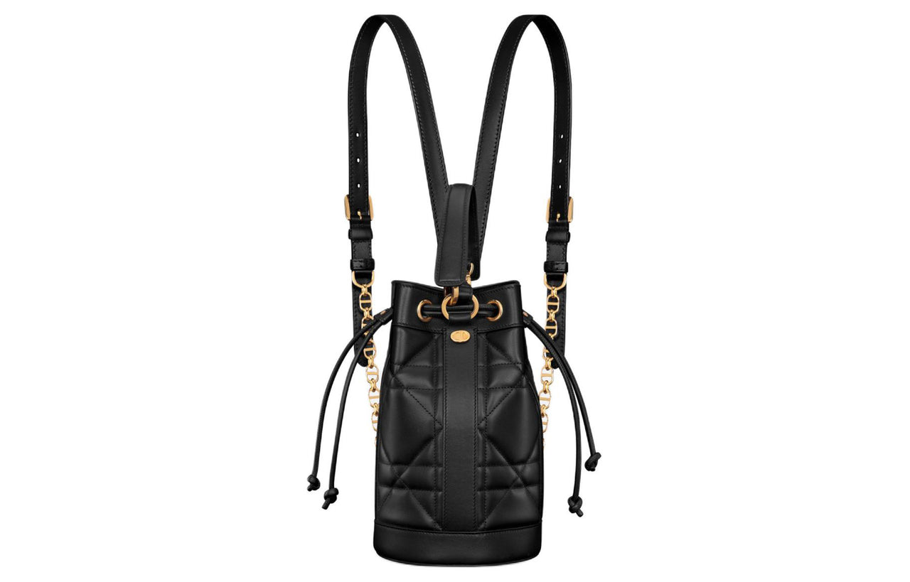 DIOR Cow Leather Backpack Small Size Women's Black