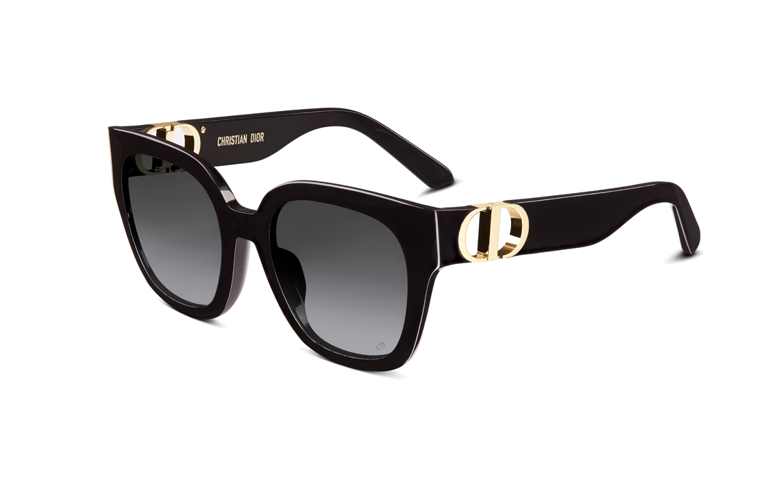 DIOR Acetate Irregular Shape Sunglasses Women's Black
