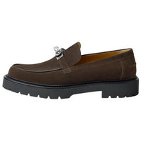 HERMES Icone Loafers Men's Dark Brown