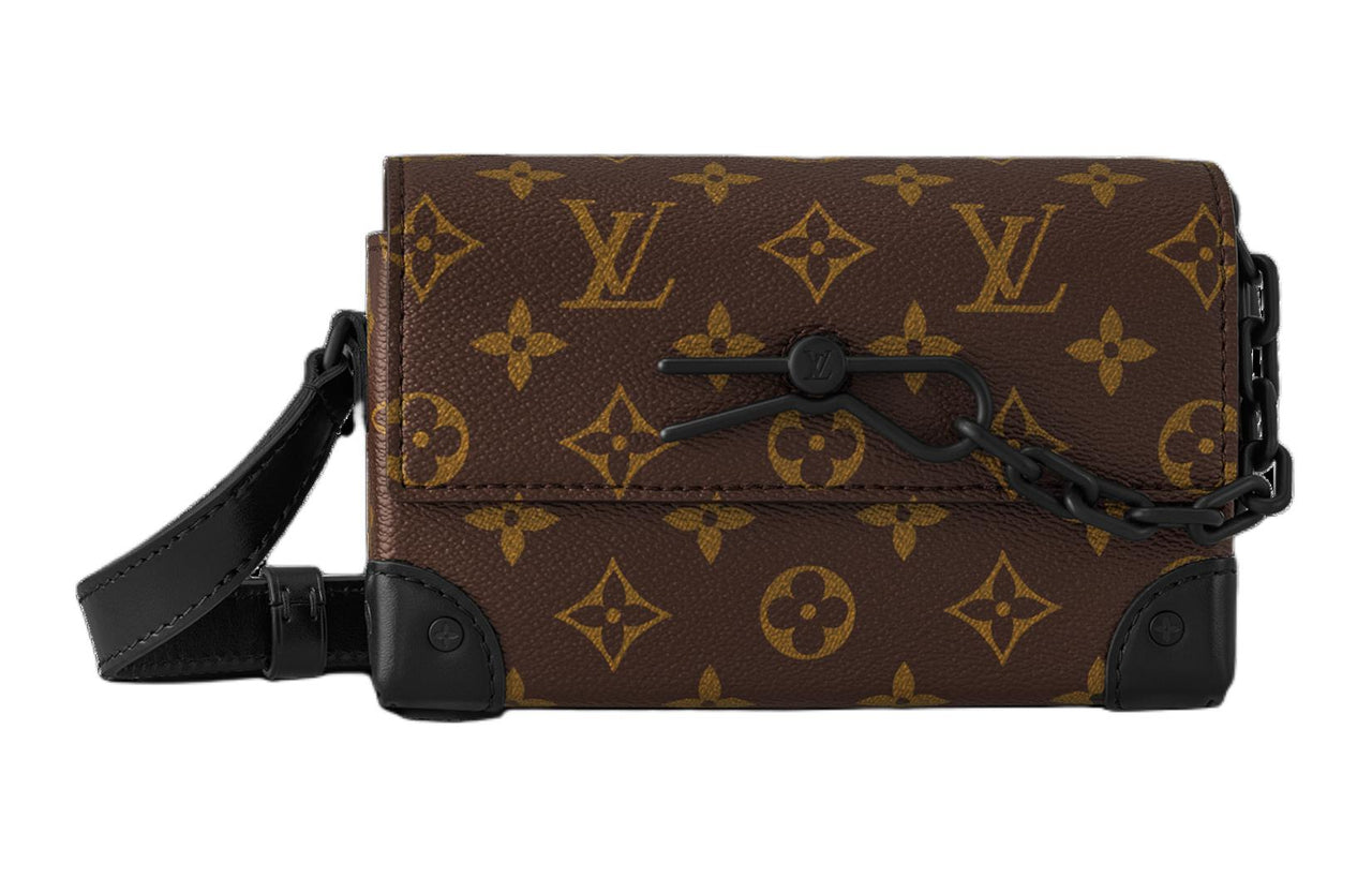 LOUIS VUITTON Steamer Coated Canvas Cow Leather Patchwork Shoulder Bag Crossbody Bag Mini Unisex Brown