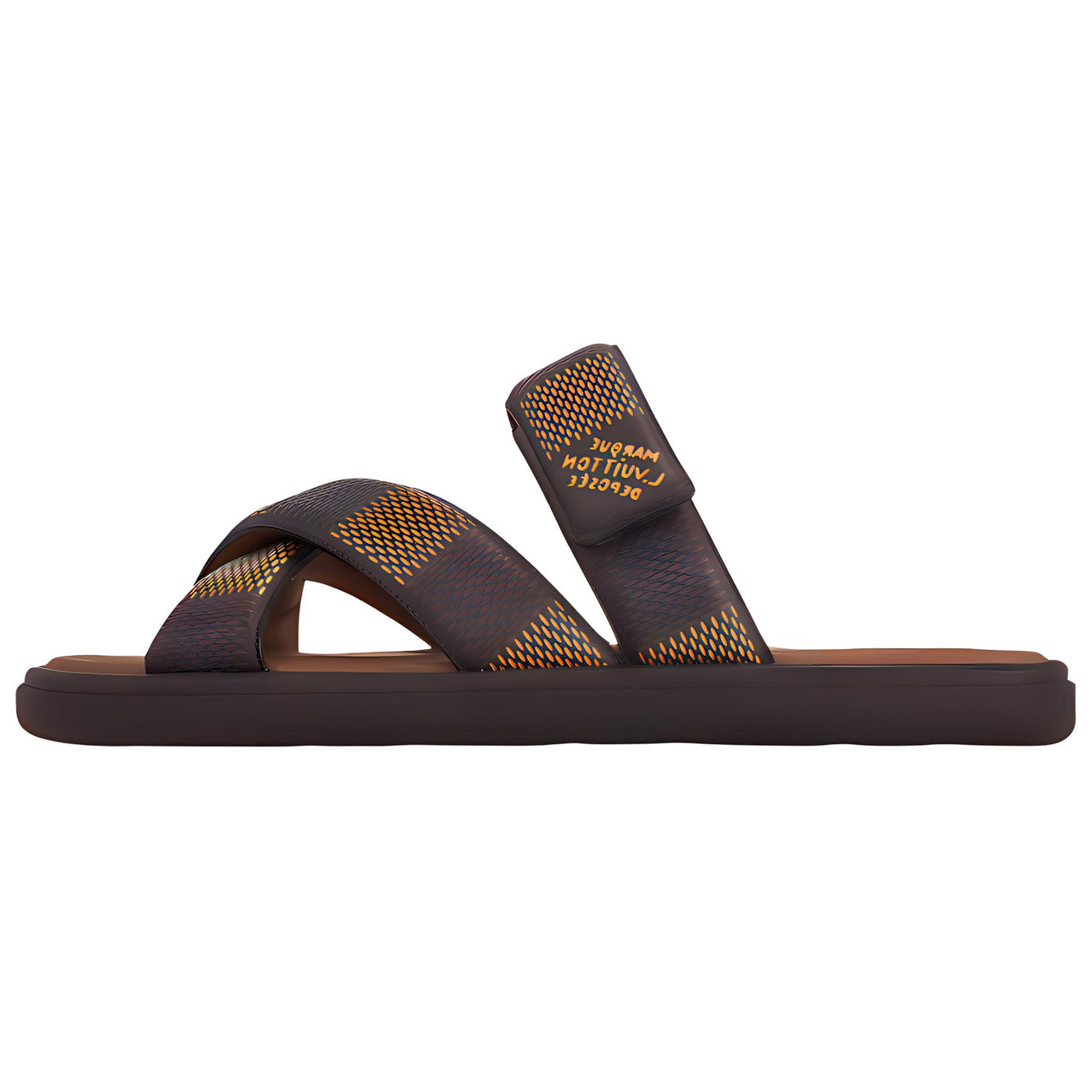 LOUIS VUITTON Slip-Resistant Slide Slippers Men's Brown