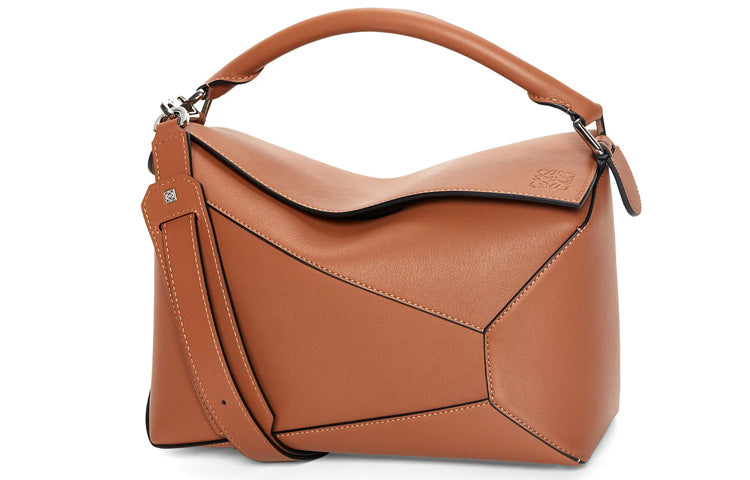 LOEWE Puzzle Cow Leather Puzzle Bag, Shoulder Bag, Crossbody Bag, Handbag Regular Women's Tan