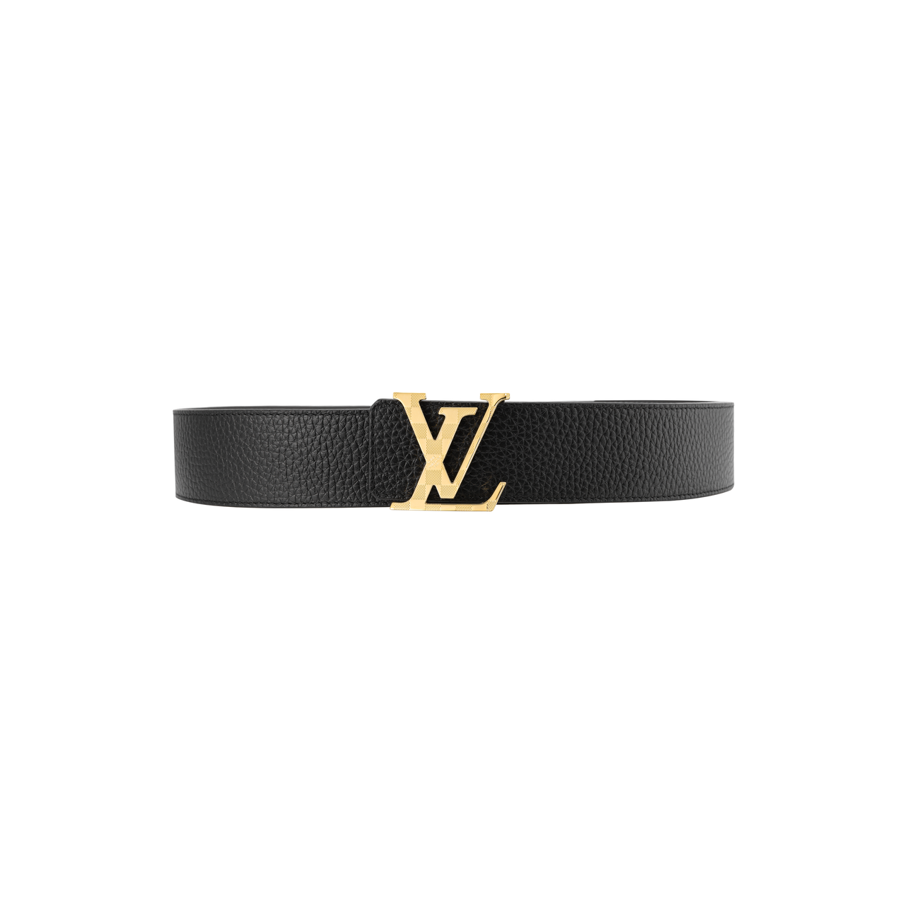LOUIS VUITTON Cow Leather Leather Belts Men's 4cm