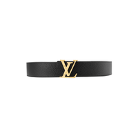 LOUIS VUITTON Cow Leather Leather Belts Men's 4cm