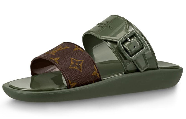 LOUIS VUITTON Slide Slippers Women's Army Green