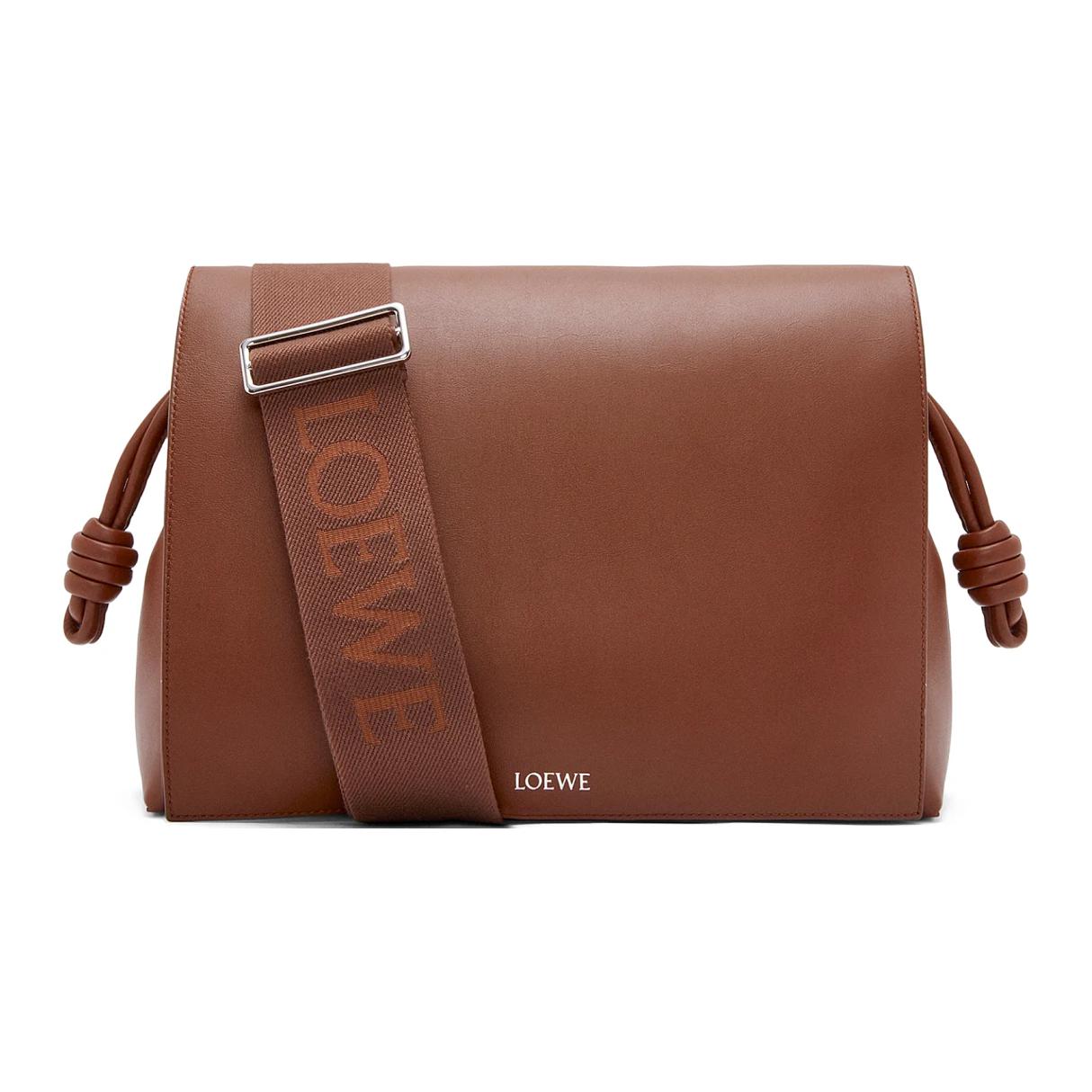 LOEWE Flamenco Shiny Soft Cow Leather Shoulder Bag, Crossbody Bag Men's Brown