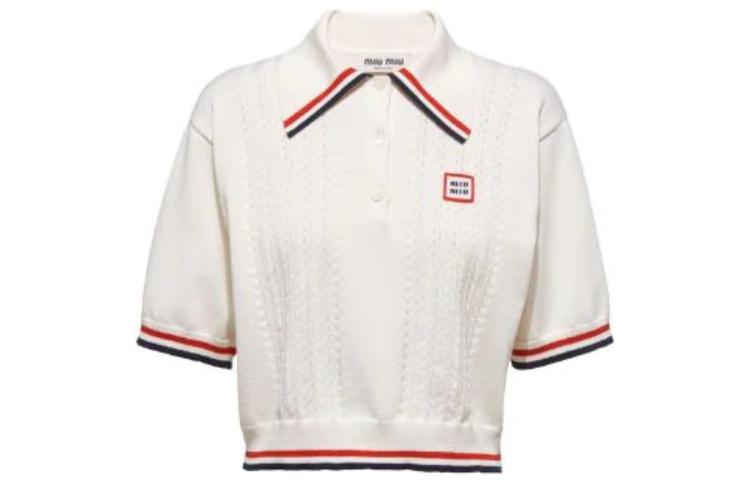 MIU MIU SS23 Polo Shirt Women's White