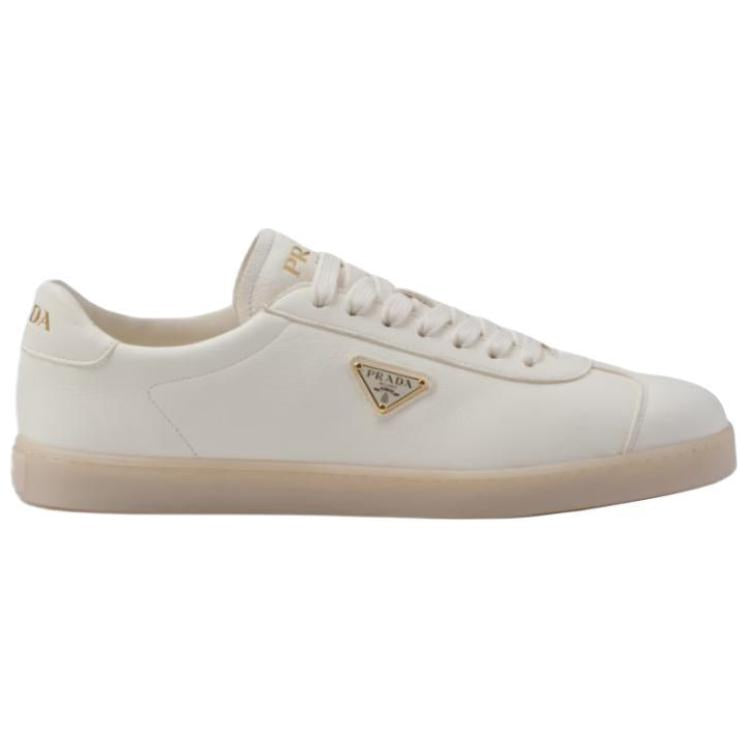 PRADA Triangle-logo Leather Sneakers