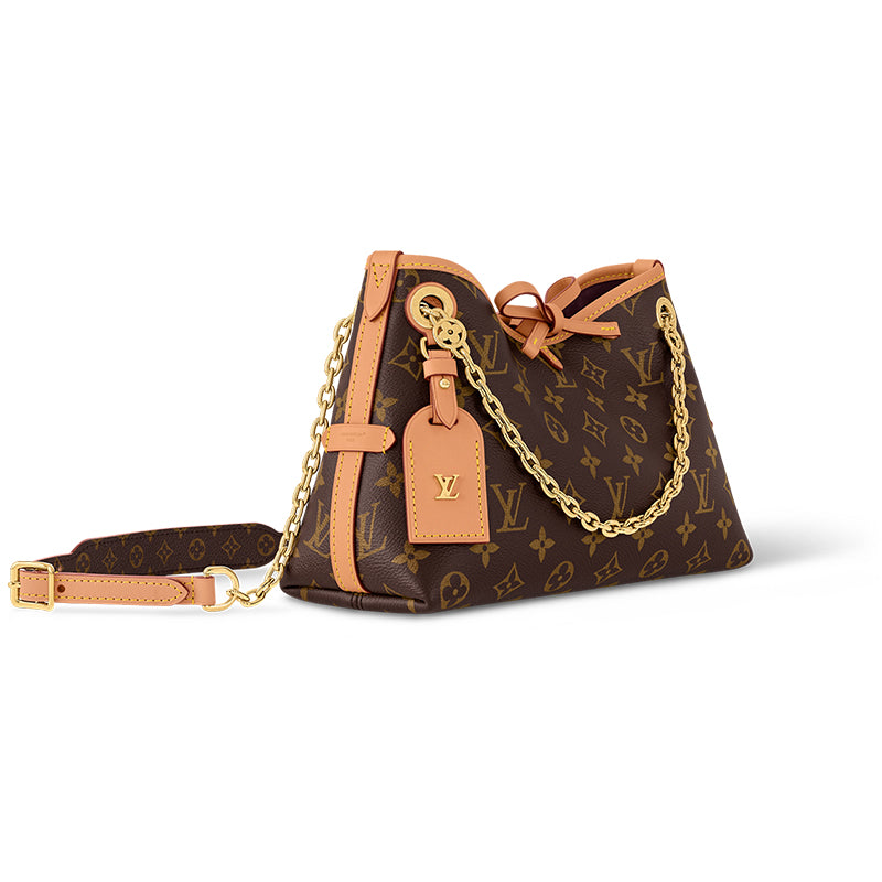 LOUIS VUITTON Carryall Monogram Coated Canvas Shoulder Bag Women's Brown