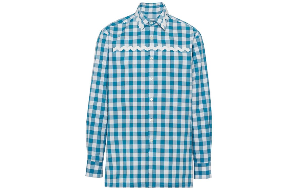 PRADA Shirts Men Blue With White Lettering