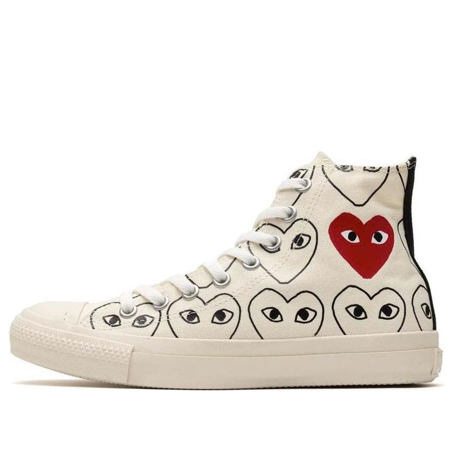 Converse x COMME des GARCONS PLAY Chuck 70 Hi Heart Print 'White Red' 1CL703