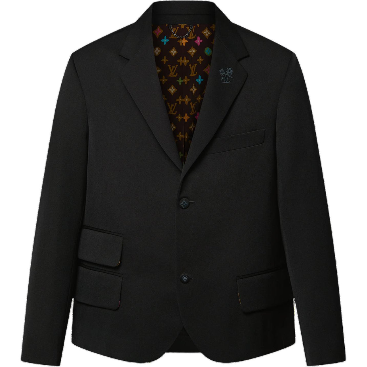 LOUIS VUITTON Embroidered Signature Wool Tailored Jacket