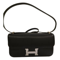 HERMES Chamkila Goat Skin Wallet, Handheld Crossbody Bag, Shoulder Bag Women's 89 Noir Black