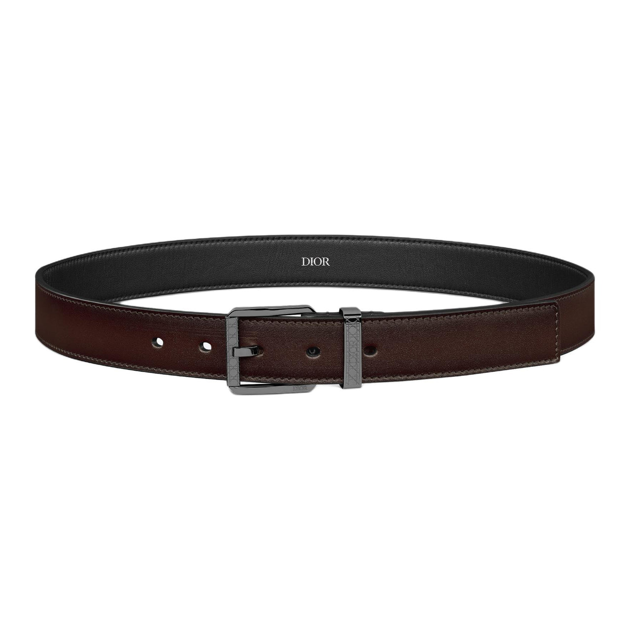 DIOR Cow Leather Belts Men's Brown Width  3cm
