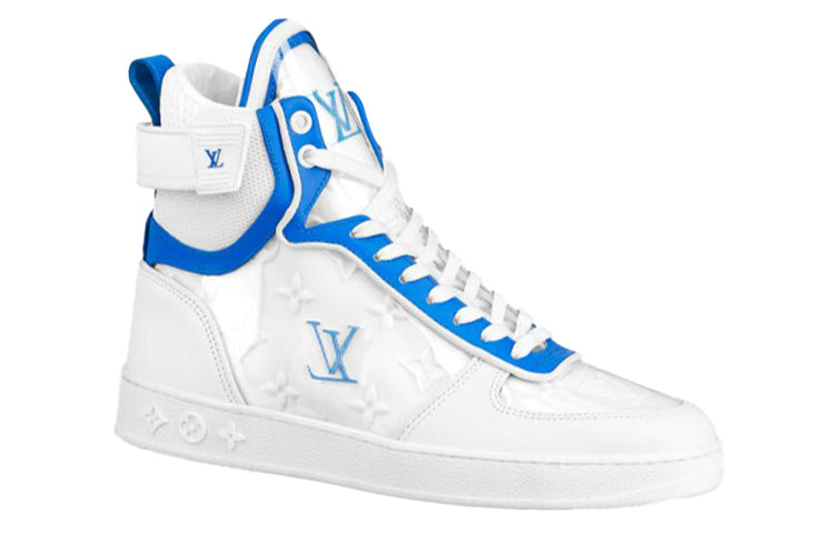LOUIS VUITTON Boombox Ankle Sneakers 'White Blue' Women's