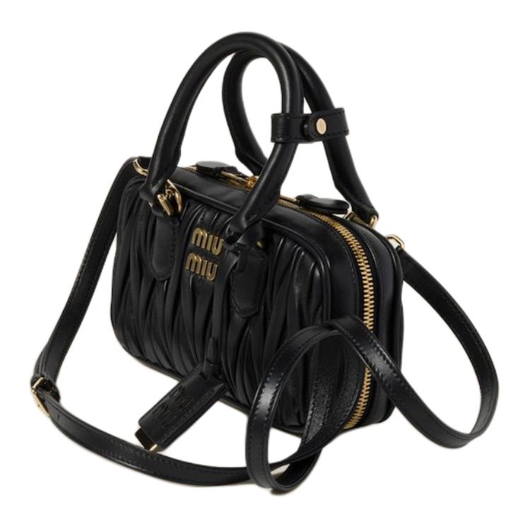 MIU MIU Arcadie Series Leather Shoulder Bag Crossbody Bag Handbag Mini Women's Black