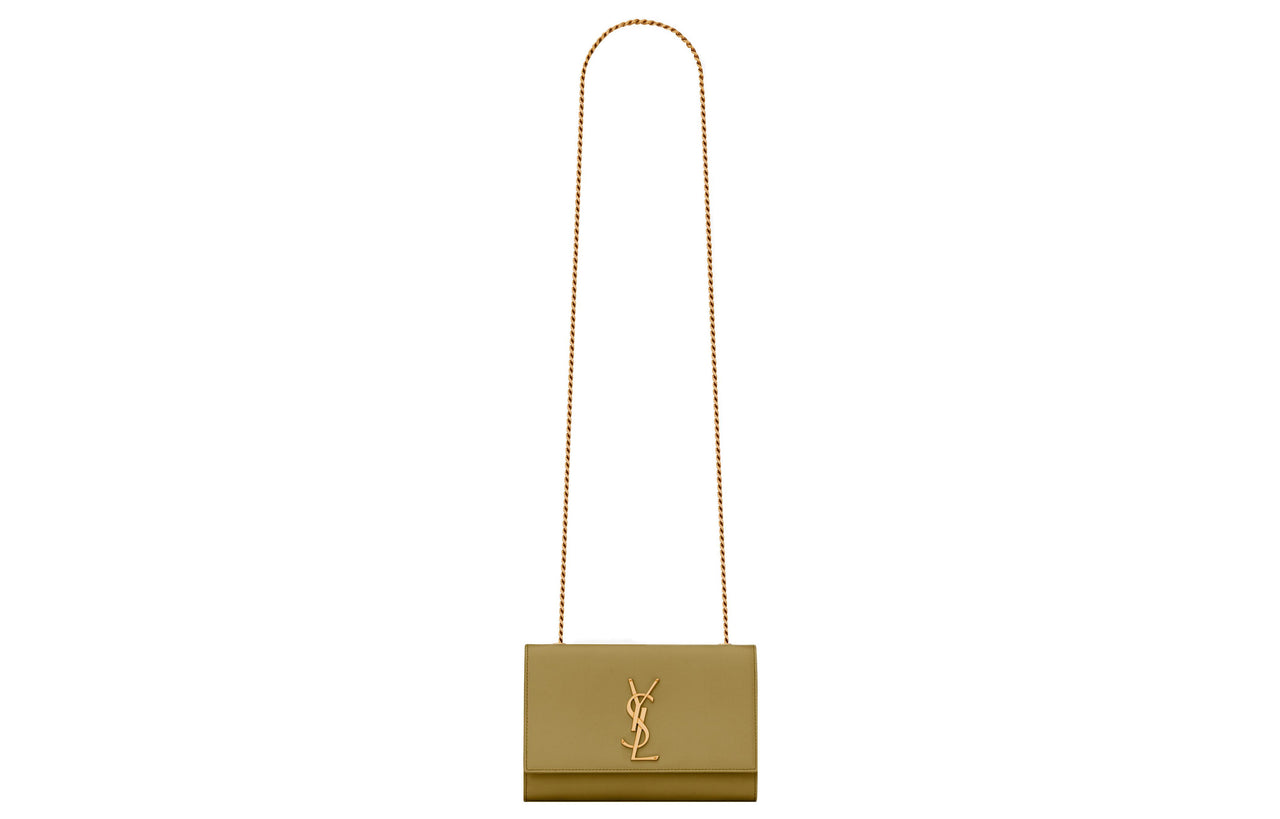 SAINT LAURENT KATE Cow Leather Small Square Bag, Crossbody Bag, Shoulder Bag Women's Light Umber