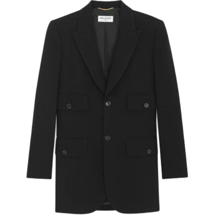 SAINT LAURENT Single-Breasted Long-Sleeved Jacket