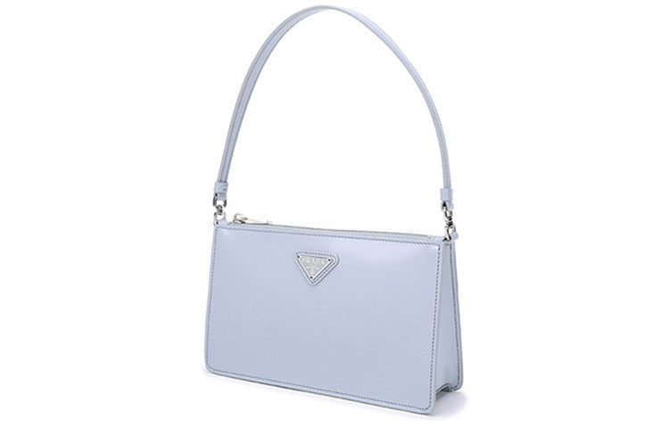 PRADA Leather Shoulder Bag, Handbag Mini Women's Cornflower Blue