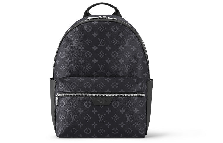LOUIS VUITTON Discovery Coated Canvas Cow Leather Patchwork Trim Backpack Small Size Men's Black