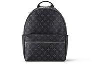 LOUIS VUITTON Discovery Coated Canvas Cow Leather Patchwork Trim Backpack Small Size Men's Black