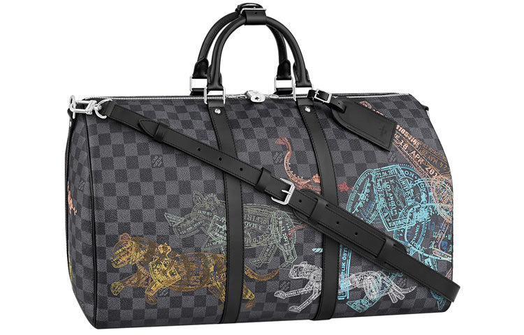 LOUIS VUITTON Keepall Coated Canvas Monkey Bag, Handbag, Shoulder Bag, Crossbody Bag, Travel Bag Men's
