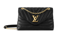 LOUIS VUITTON New Wave Cow Leather Shoulder Bag, Crossbody Bag Large Size Women's Black