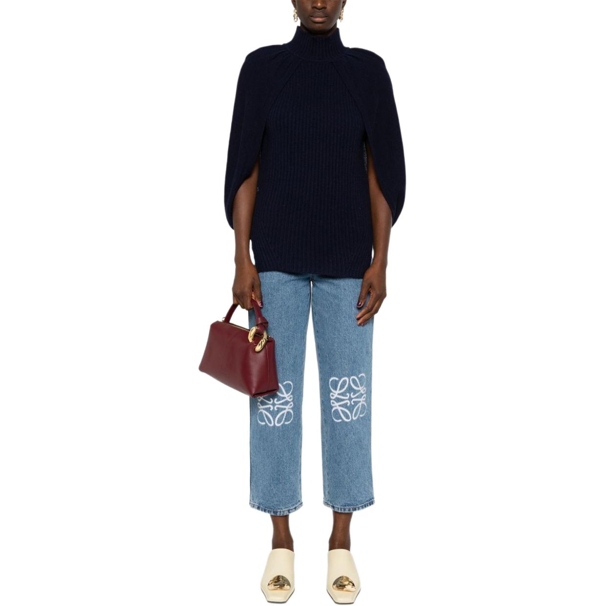 LOEWE Anagram Cropped Jeans In Denim Mid Blue