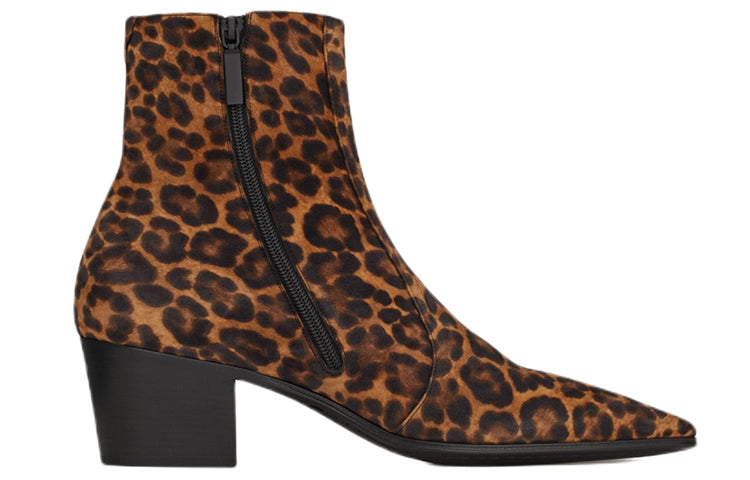 SAINT LAURENT Vassili Ankle Boots 6cm Men's Coffee
