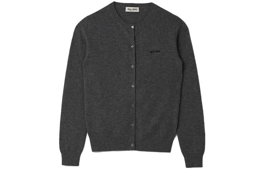 MIU MIU Logo intarsia Fine knit Cardigan