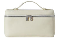 Loro Piana ExtraPocket Leather Makeup Bag Small Square Bag Handbag, Shoulder Bag Regular Women's Soft White