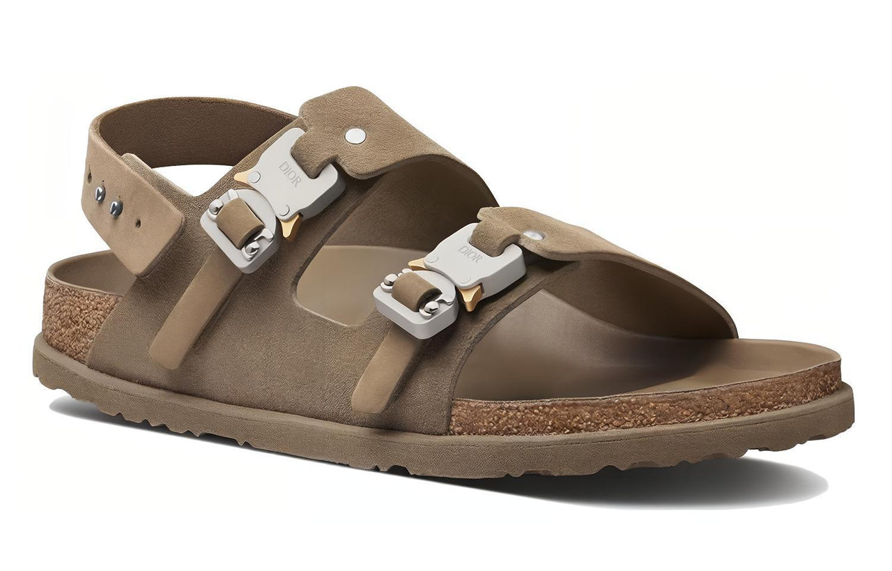 DIOR By Birkenstock Sandale Milano Khaki Nubuck Calfskin