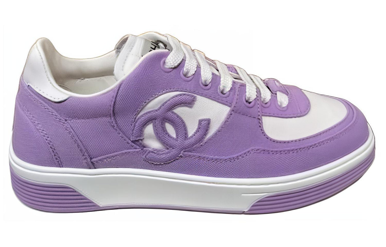 CHANEL Low-Top Skateboard Shoes Women's Light Purple