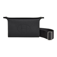 HERMES Videpoches Togo Calfskin Plate Bag Fanny Pack Shoulder Bag Crossbody Bag Men's Black