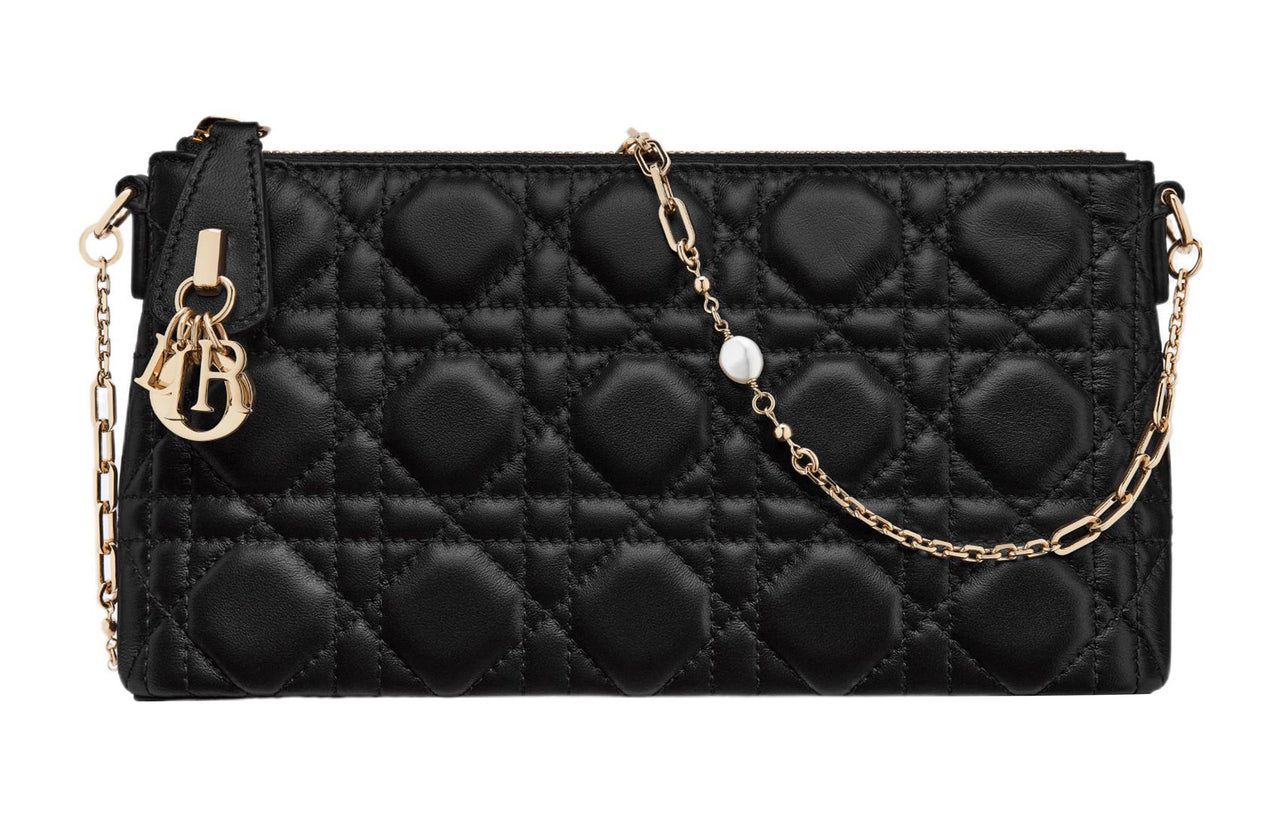 DIOR Sheepskin Crossbody Bag, Shoulder Bag Women's Black