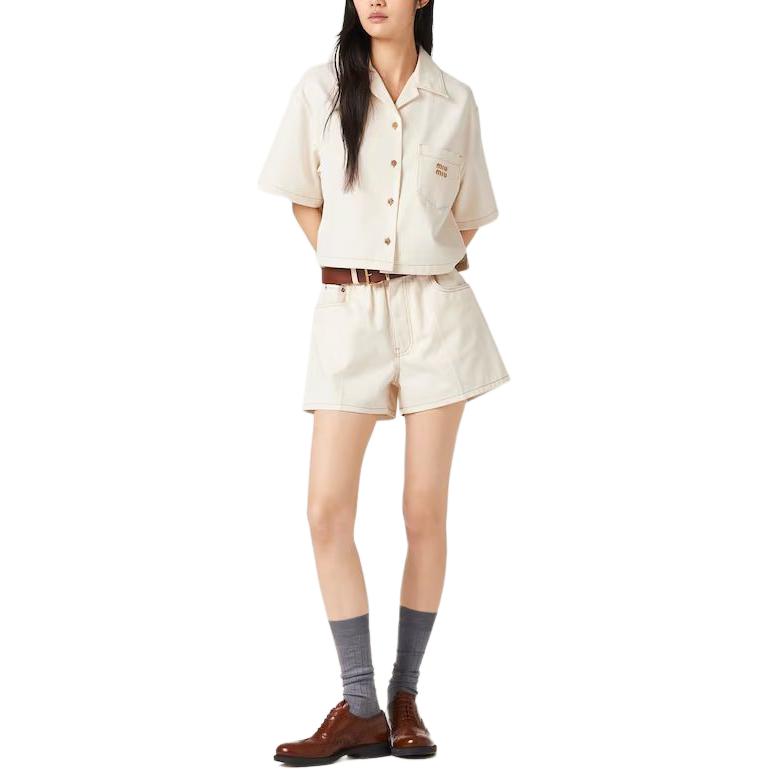 MIU MIU Denim Shirt Women's Beige