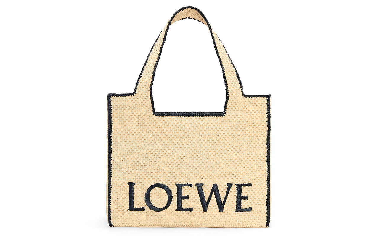 LOEWE Raffia Fiber Tote Bag Shopping Bag Handbag Large Size Women's Natural