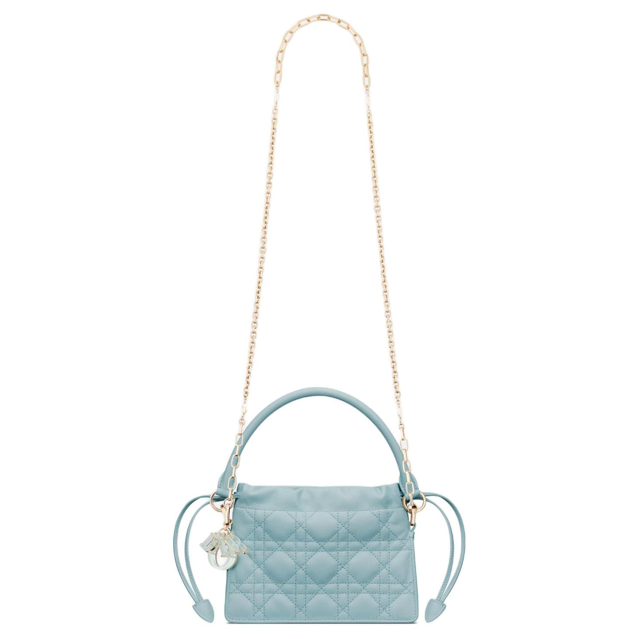DIOR Wicker Pattern Sheepskin Portable Crossbody Bag, Shoulder Bag Mini Women's Space Blue