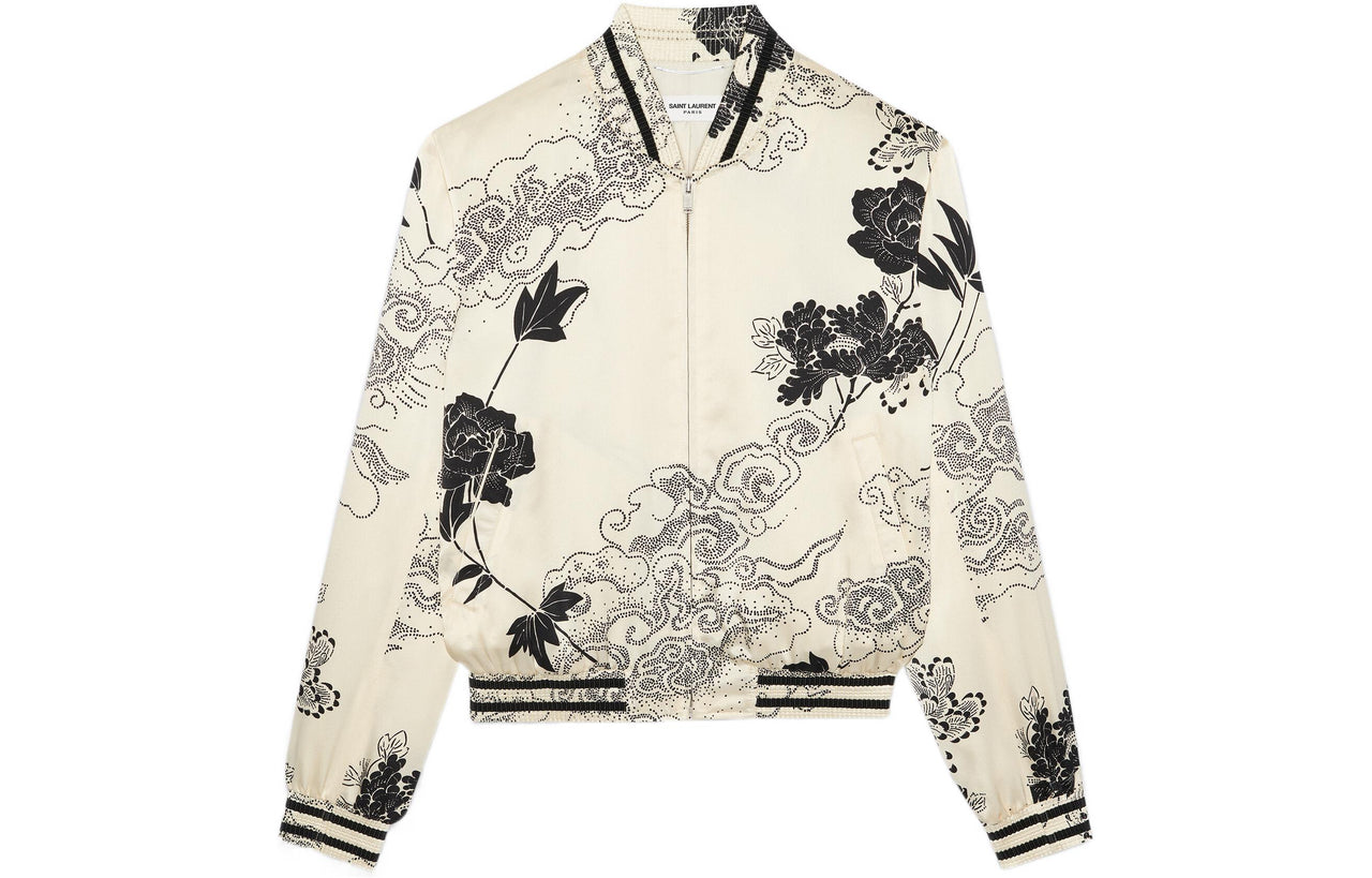 SAINT LAURENT Floral print Bomber Jacket