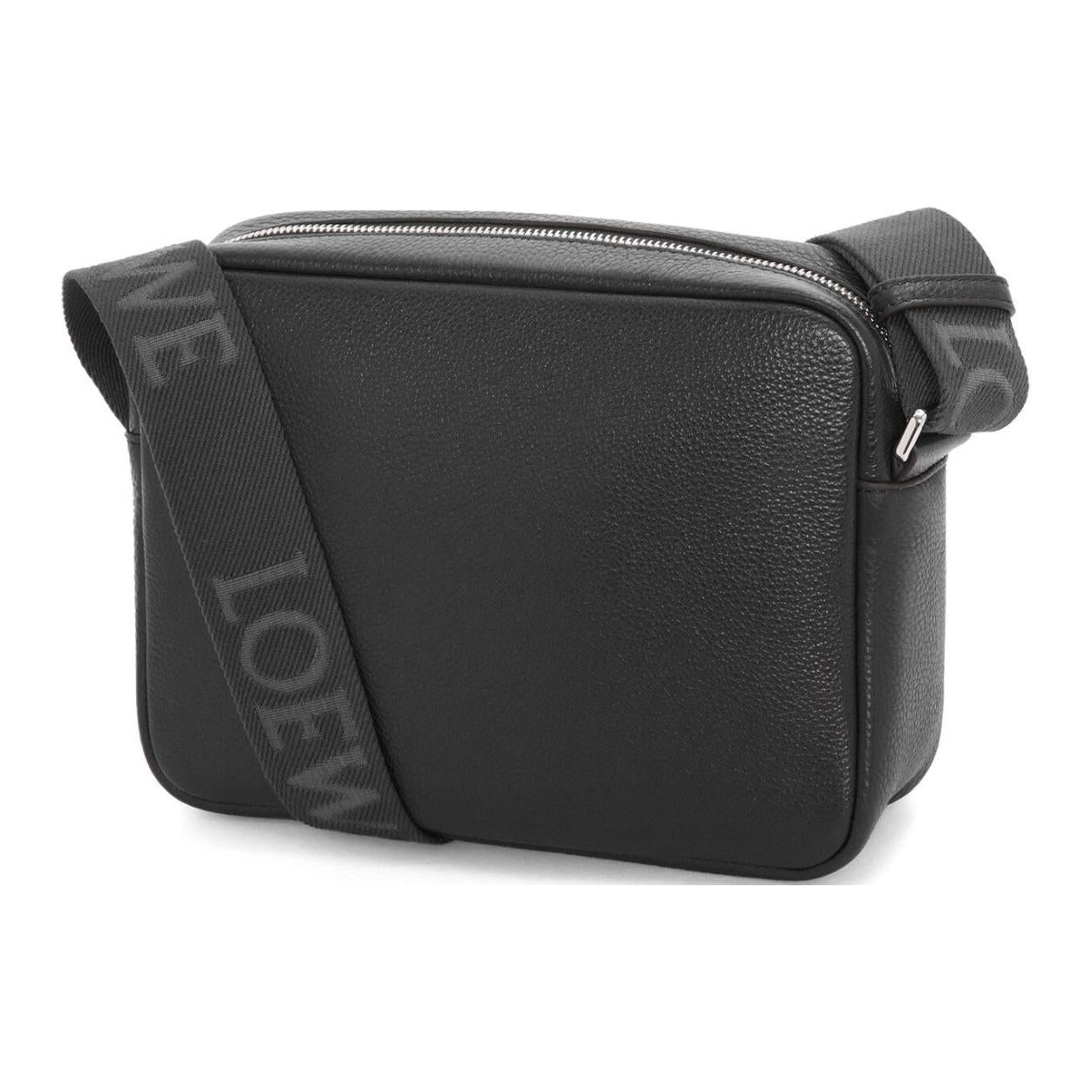 LOEWE Grain Calfskin Messenger Bag, Crossbody Bag, Shoulder Bag Mini Men's Black